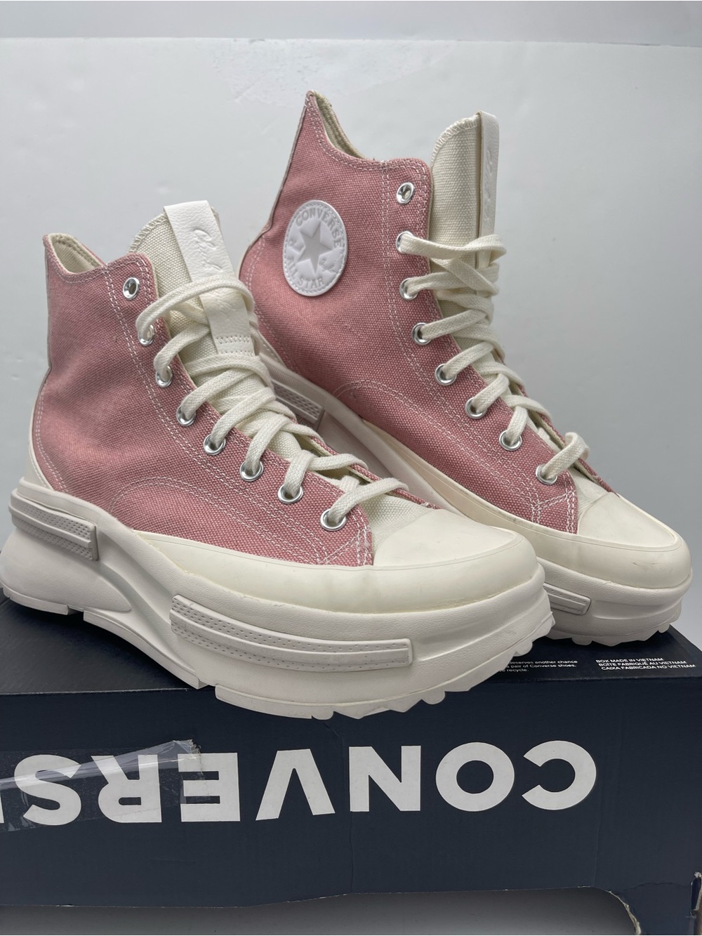 Converse Men RUN STAR LEGACY CX HI RUST PINK/PALE PUTTY/EGRET Platform Sneakers - Picture 2 of 16